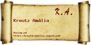 Kreutz Amália névjegykártya